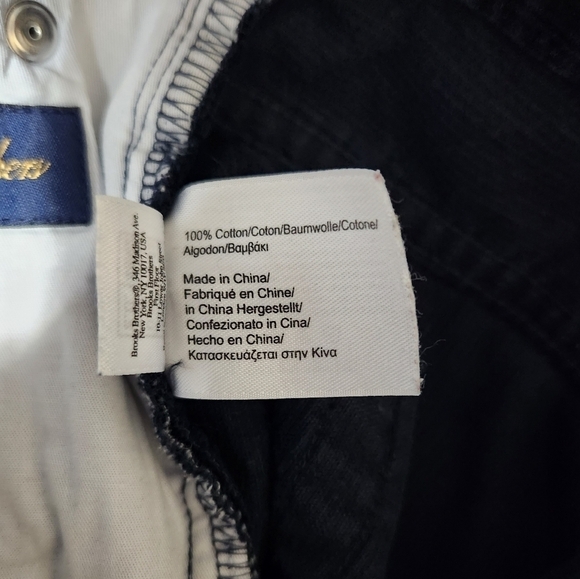 Brooks Brothers Mens Navy Fine Wale Corduroy 5 Pocket Straight Pants-Size 38x32 - Picture 9 of 9